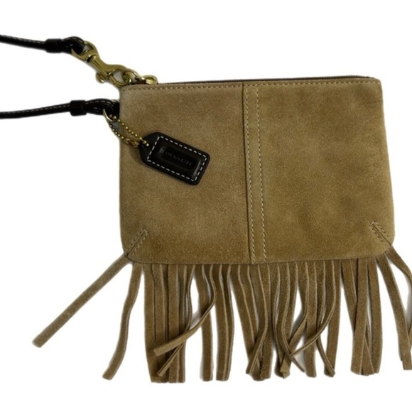 Coach Tan Fringe Wristlet Clutch - Picture 1 of 3